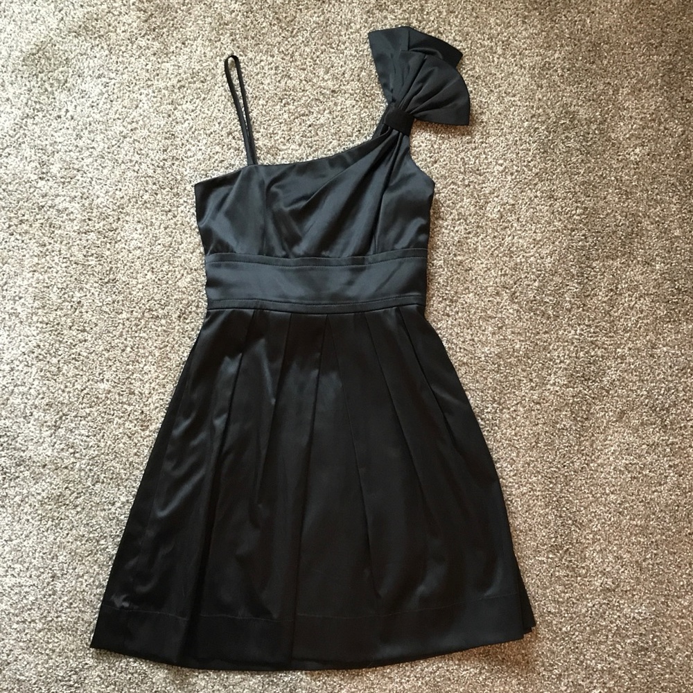 Black one shoulder cocktail dress